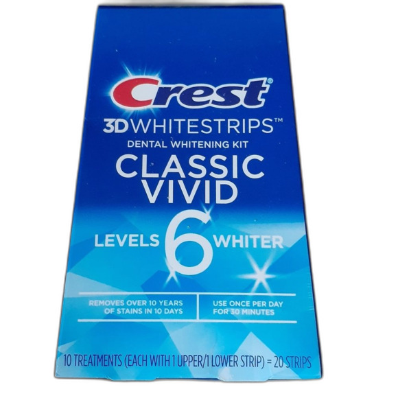 New Crest 3D Whitestrips CLASSIC VIVID tooth teeth whitening 6 levels 20 STRIPS - Picture 1 of 4